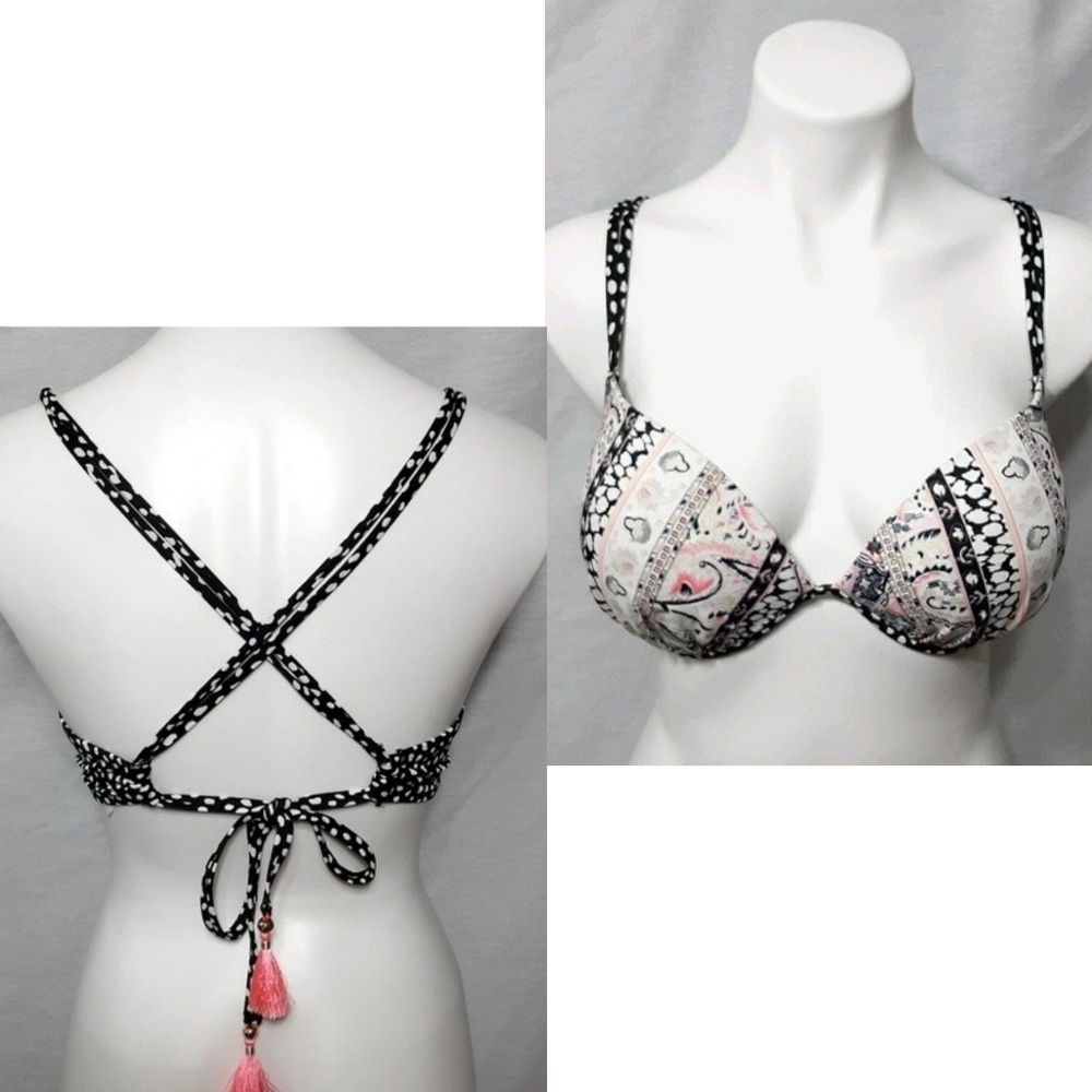 Victoria’s Secret Halter Crisscross Tie Back Underwire Bikini Swim Top Beach 34D
